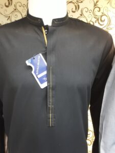 Black Shalwar Kameez with Golden Collar